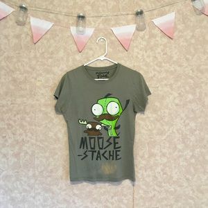 Invader Zim Gir and Moose Mustache Tee